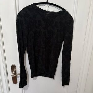 Wilfred Black Textured Long Sleeve Top